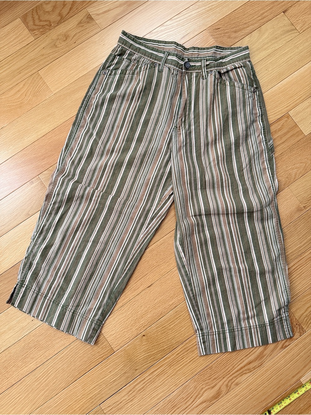 Vintage Bill Blass striped linen blend carpenter pants
